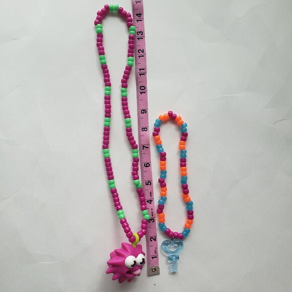 Kandi Necklaces x2 (Spikey Toy & Key) - Picture 5 of 6